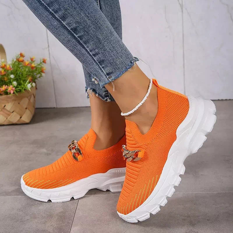 Orange sneaker for women Podoways