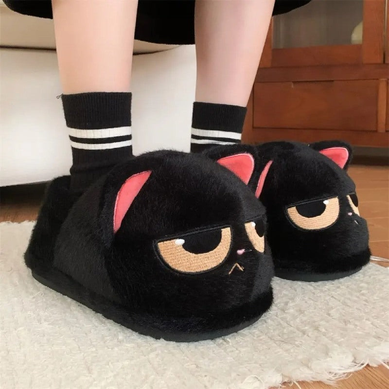 Women’s Black Cat Slippers