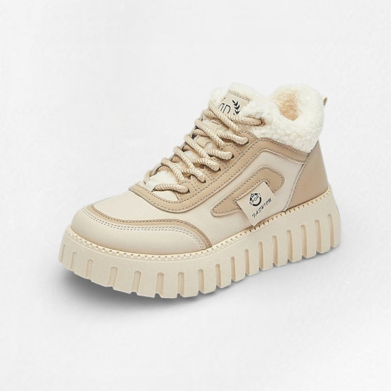 Women’s Fur-Lined Platform Sneakers – Chic Winter Design