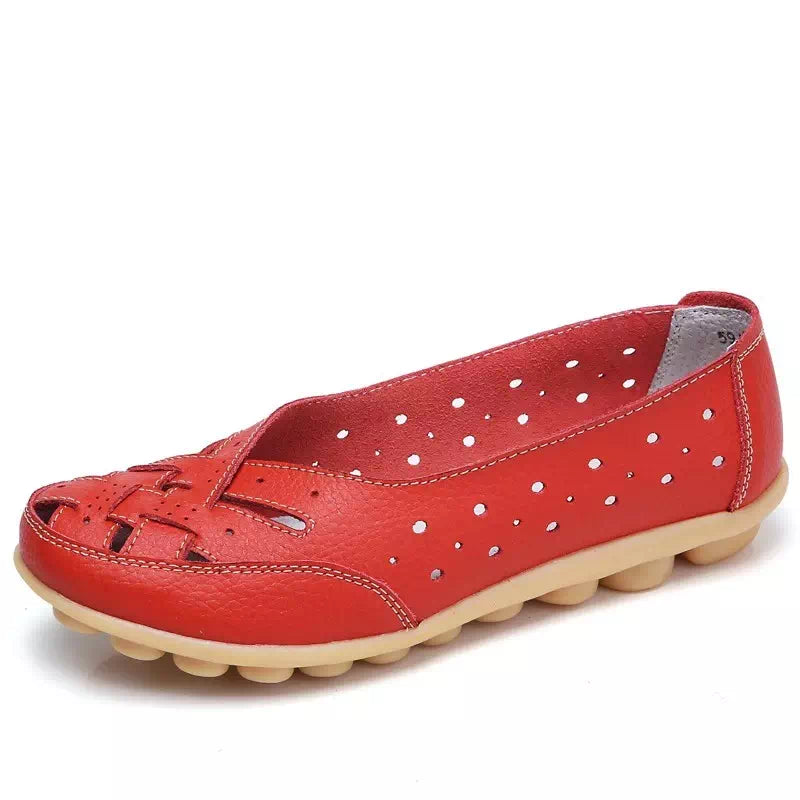 Podoways 36 Red flat anti-slip moccasin