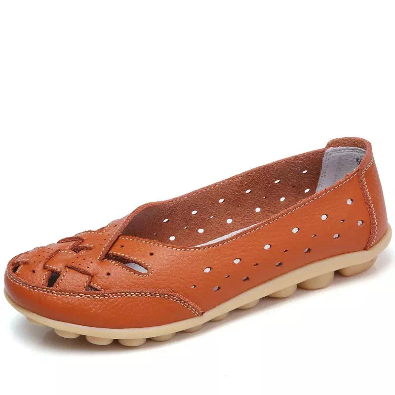 Podoways 36 DarkOrange flat anti-slip moccasin