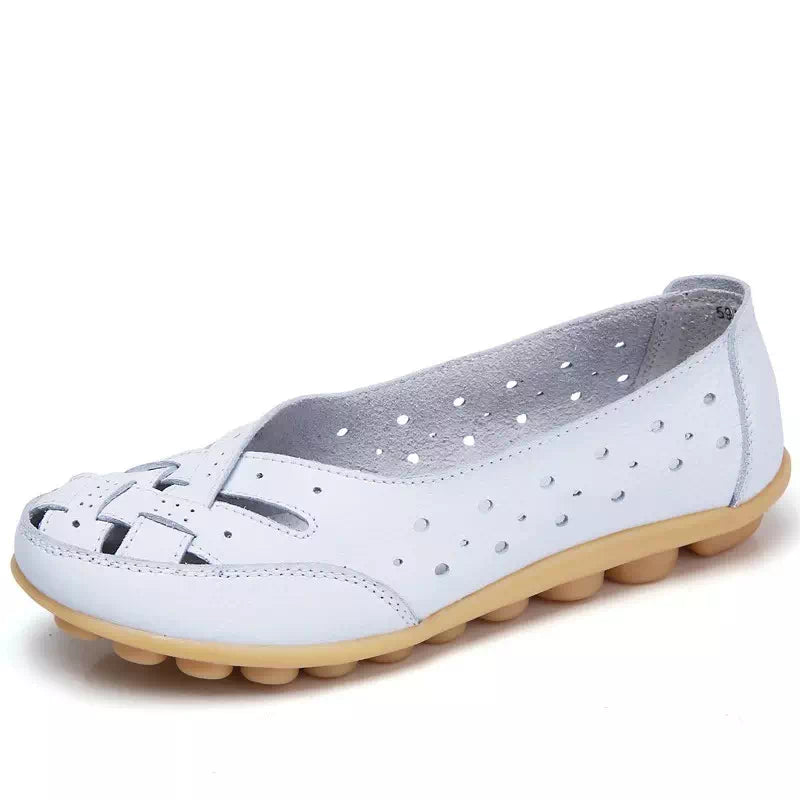 Flat anti-slip moccasin Podoways 36 White