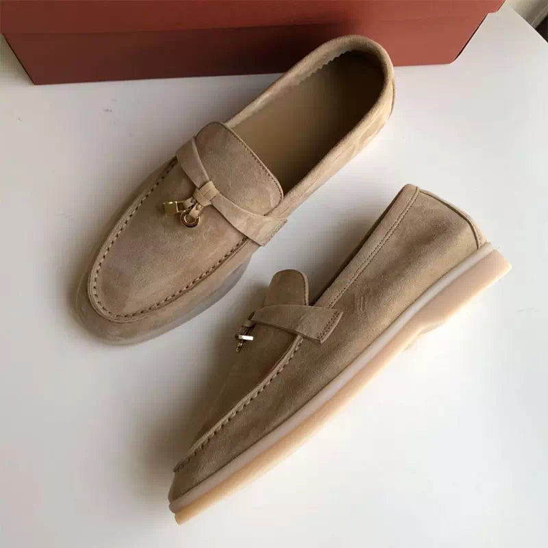 Taupe moccasin for women Podoways