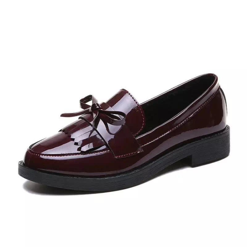 Black leather moccasin for women Podoways 36 Crimson