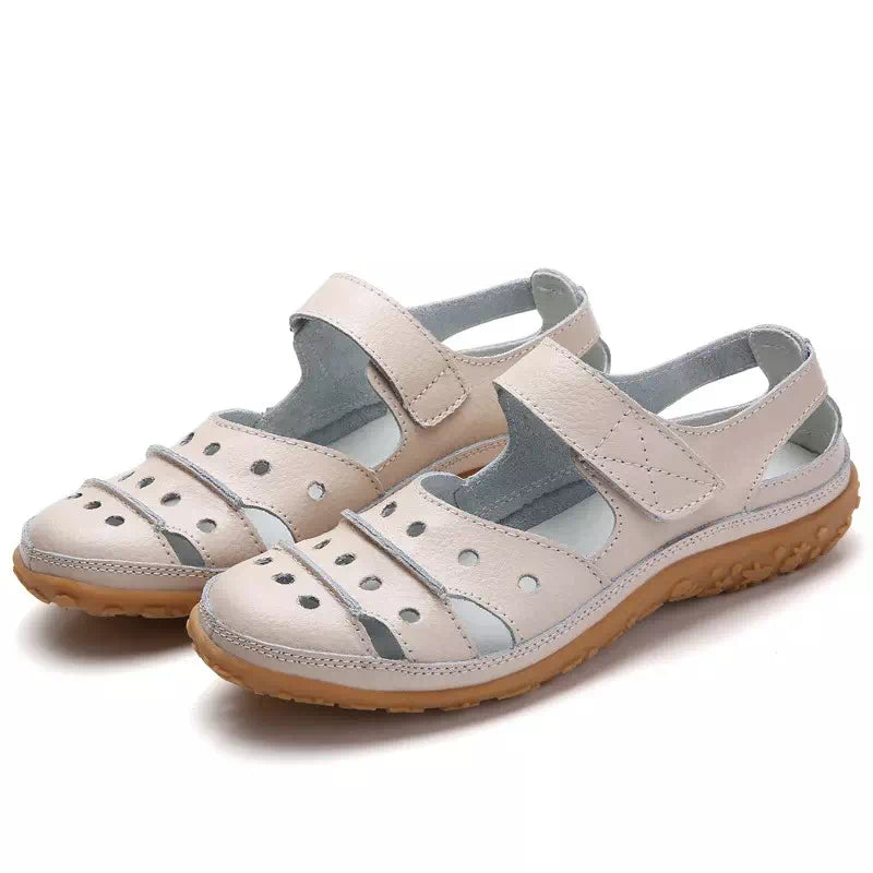 Breathable orthopedic sandal in leather and non-slip sole Podoways 36 PapayaWhip