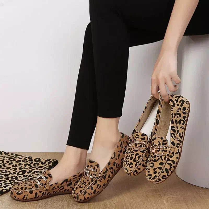 Leopard moccasin for women Podoways