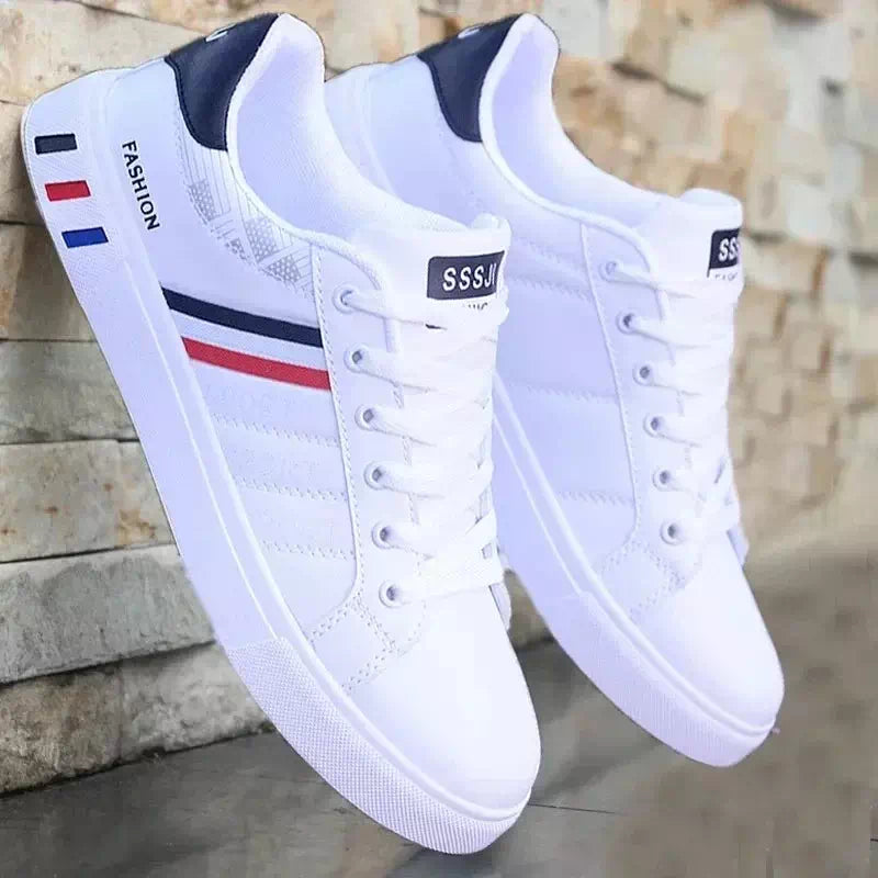 Podoways men's white sneakers
