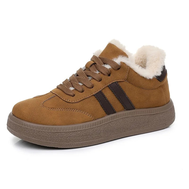 Women’s Fur-Lined Sneakers – Casual Vintage Style