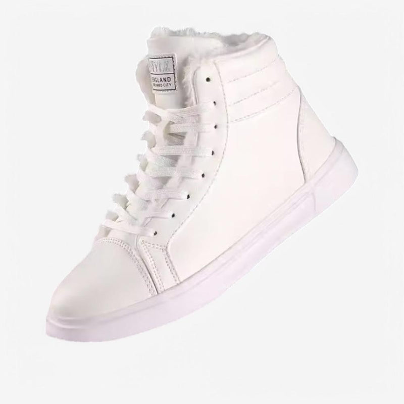 High top white sneakers for men