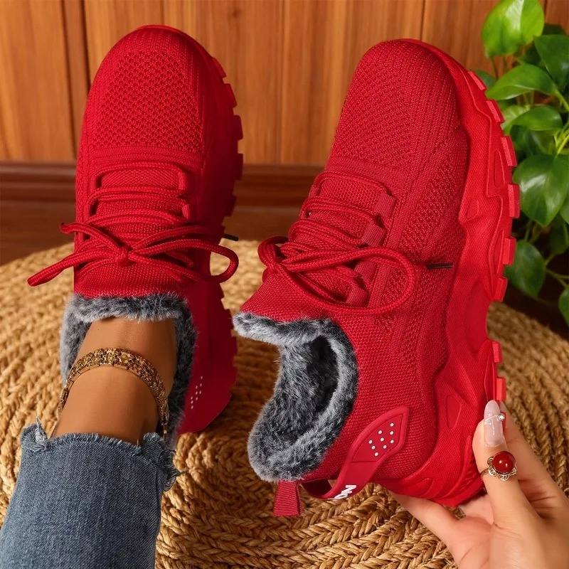 Women’s Fur-Lined Sneakers – Modern Urban Style